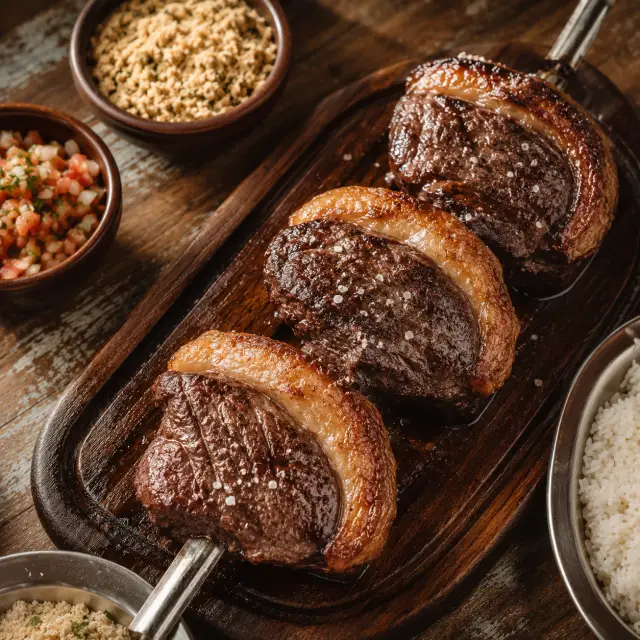 Picanha na churrasqueira