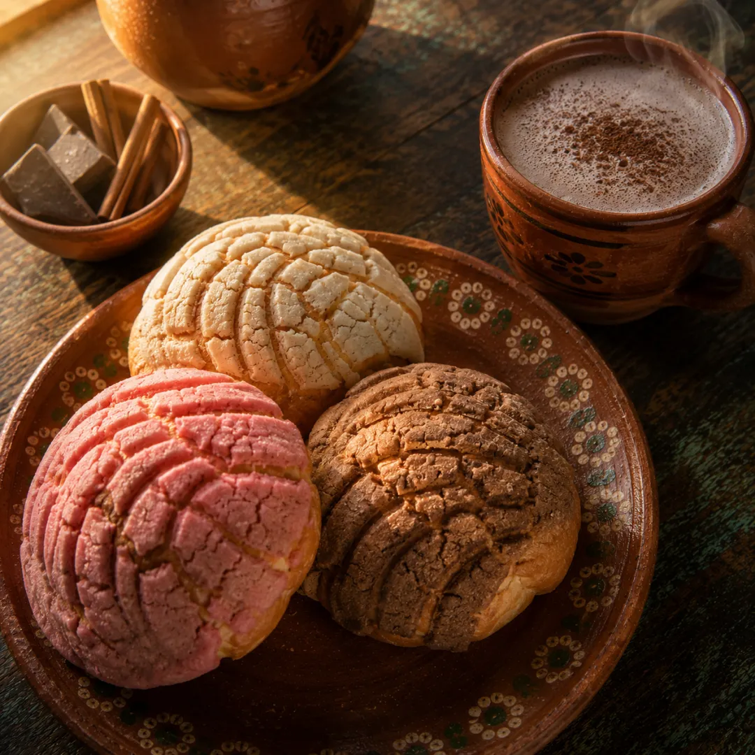 Conchas y champurrado