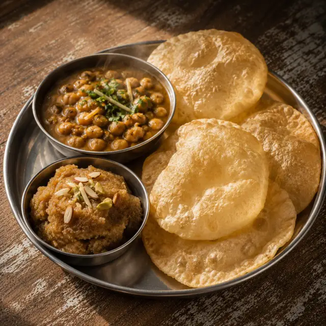 Halwa puri nashta